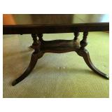 Antique Duncan Phyfe Style Mahogany Dining Table with One Leaf in the table and Two Self-Storing Extension Leaves