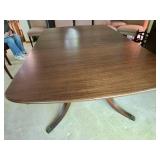 Antique Duncan Phyfe Style Mahogany Dining Table with One Leaf in the table and Two Self-Storing Extension Leaves