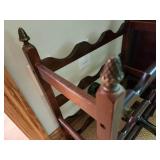 Vintage Wooden Wine Rack with Decorative Finials