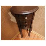 Antique Style Three-Drawer Wooden Side Table