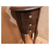 Antique Style Three-Drawer Wooden Side Table