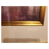 Framed Landscape Artwork with Autumn Colors