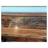 Vintage Hand Carved Console Table featuring Calla Lily Design and Glass Top