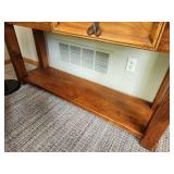 Vintage Hand Carved Console Table featuring Calla Lily Design and Glass Top