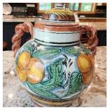 Colorful Hand-Painted Ceramic Jar with Lid