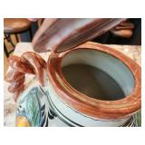 Colorful Hand-Painted Ceramic Jar with Lid