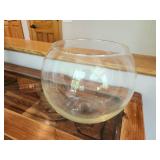 Large Clear Glass Bowl Vase for Decorative Use