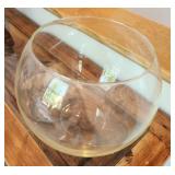 Large Clear Glass Bowl Vase for Decorative Use