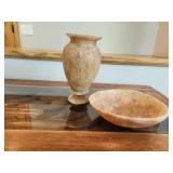 Set of 2 Alabaster Stone Vases