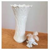 Lenox Porcelain Vase and Handcrafted Bird Figurine Set