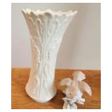 Lenox Porcelain Vase and Handcrafted Bird Figurine Set