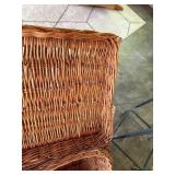Large Woven Wicker Storage Basket with Hinged Lid