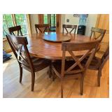 Stunning 72" Round Pedestal Solid Wood Round Dining Table with 8 Chairs
