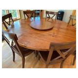 Stunning 72" Round Pedestal Solid Wood Round Dining Table with 8 Chairs