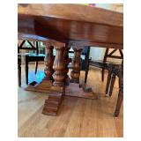 Stunning 72" Round Pedestal Solid Wood Round Dining Table with 8 Chairs