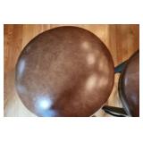 Set of 3 Cushioned Bar Stools with Leather Seat and Metal Frame