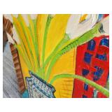 Original Signed Floral Acrylic Painting on Canvas