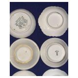 Collection of 10 Vintage Decorative Porcelain Butter Pat/Pad/Chip Plates