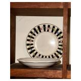 Set of 9 Vintage Decorative Porcelain Butter Pat/Pad/Chip Plates and Display Shelf