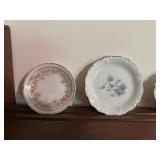 Set of 5 Vintage Porcelain Butter Pat Pad Chip Plates and Shelf