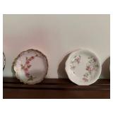 Set of 5 Vintage Porcelain Butter Pat Pad Chip Plates and Shelf