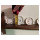 Set of 5 Vintage Porcelain Butter Pat Pad Chip Plates and Shelf