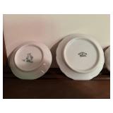 Set of 5 Vintage Porcelain Butter Pat Pad Chip Plates and Shelf