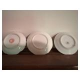 Set of 5 Vintage Porcelain Butter Pat Pad Chip Plates and Shelf