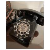 Vintage Rotary Dial Telephone with Black Finish