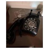 Vintage Rotary Dial Telephone with Black Finish