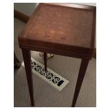 Vintage Wooden Side Table with Burl Wood Top