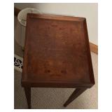 Vintage Wooden Side Table with Burl Wood Top