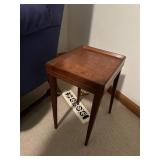 Vintage Wooden Side Table with Burl Wood Top