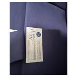 Ethan Allen Stamford Wingback Chair with Ottoman in Iris Mercury Blue Fabric