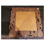 Colorful Handcrafted Wooden Mirror with Floral and Bird Design