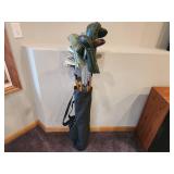 Vintage Set of 15 Golf Clubs with Covers and Bag