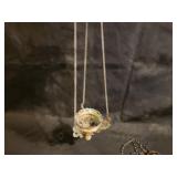 Antique Orthodox Hanging Brass Lampada (Church Lamp) with Blue Glass Insert