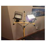 Twin-Head Halogen Work Light on Adjustable Tripod Stand
