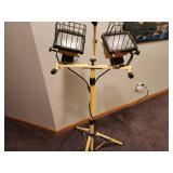 Twin-Head Halogen Work Light on Adjustable Tripod Stand