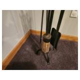 Set of Vintage Fireplace Tools with Stand