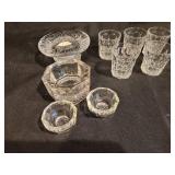 Vintage Cut Crystal and Pressed Glass Collection - Set of 9 Pieces
