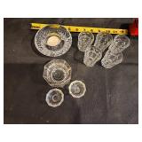 Vintage Cut Crystal and Pressed Glass Collection - Set of 9 Pieces