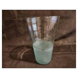 Tall Blue Glass Vase with Frosted Finish