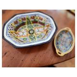 Set of 2 Lead-Free Talavera Pottery Dishes from Mexico