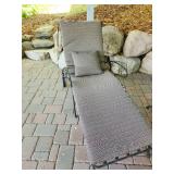 Wrought Iron Chaise Lounge with Cushion