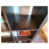 Large Black Wooden 16-Cube Bookshelf - Contents Not Included