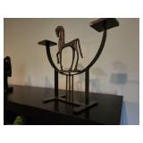Vintage Iron Horse Candle Holder