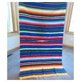 Colorful Woven Mexican Blanket with Fringe
