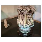 Decorative Ceramic Hand Painted Table Lamp with Floral and Animal Design