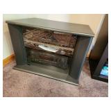 Vintage Stereo Cabinet with Glass Front - Contents Not Included